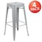 Flash Furniture 30" High Metal Indoor Stackable Bar Stool, Silver, PK4 4-ET-31320-30-SV-R-GG - alternate 4